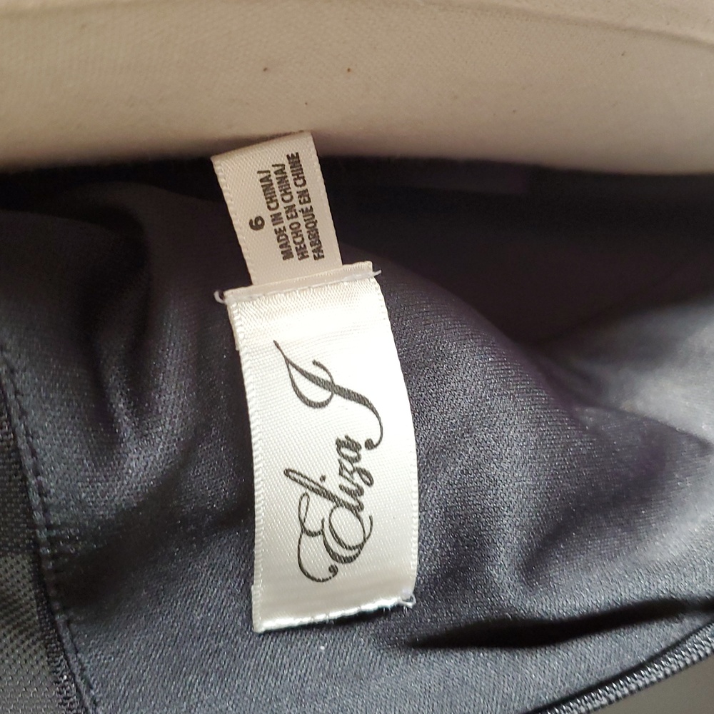 Nwot Eliza J Black Ruched Long Sleeve Cocktail Gown - Picture 11 of 15